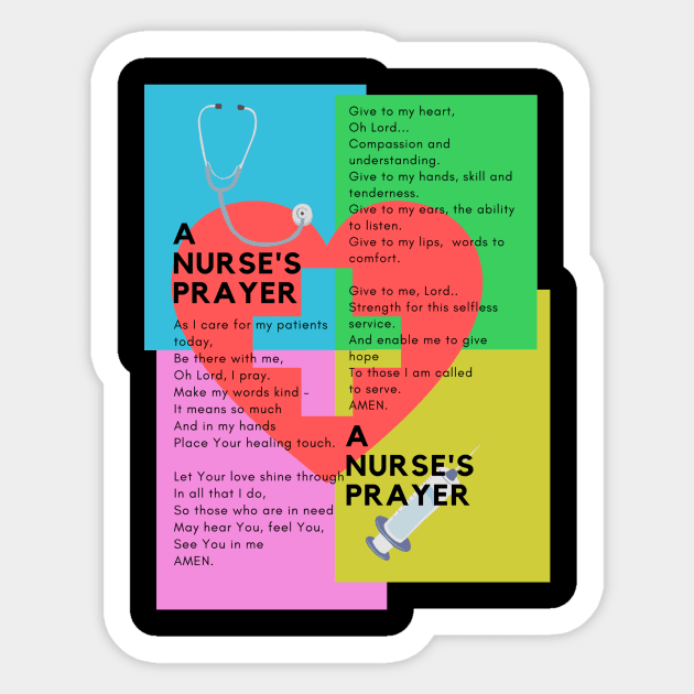 A Nurse's Prayer Tshirt Sticker by IU99